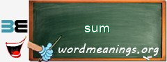 WordMeaning blackboard for sum